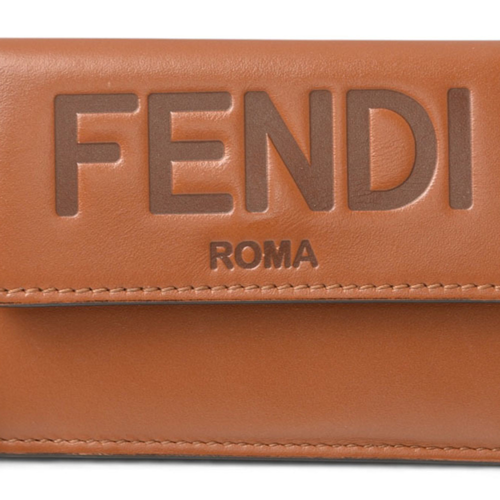 Fendi wallet, mini FENDI trifold, 8M0395 AAYZ F1CJY, soft leather, brown.